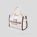 Black Letter Canvas Tote Bag